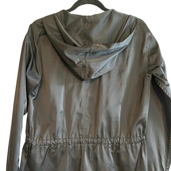 Michael Kors MK Drawcord Full Zip Hooded Anorak Jacket Black Size XS - Picture 6 of 9